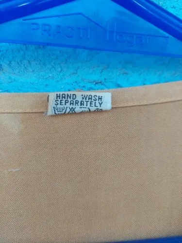 Vintage Vestido India Bordado Marrón Consultar Stock Marrón Claro Liso L - 3