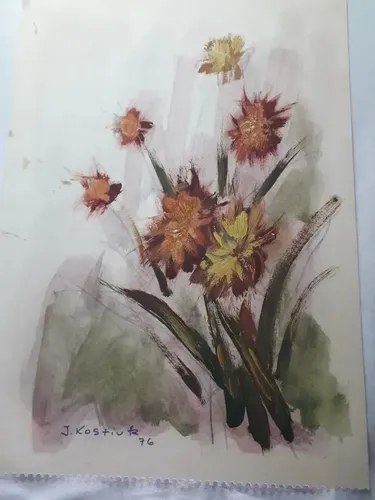 Óleo Sobre Papel Flores J. Kostiuk 76 Consultar Stock