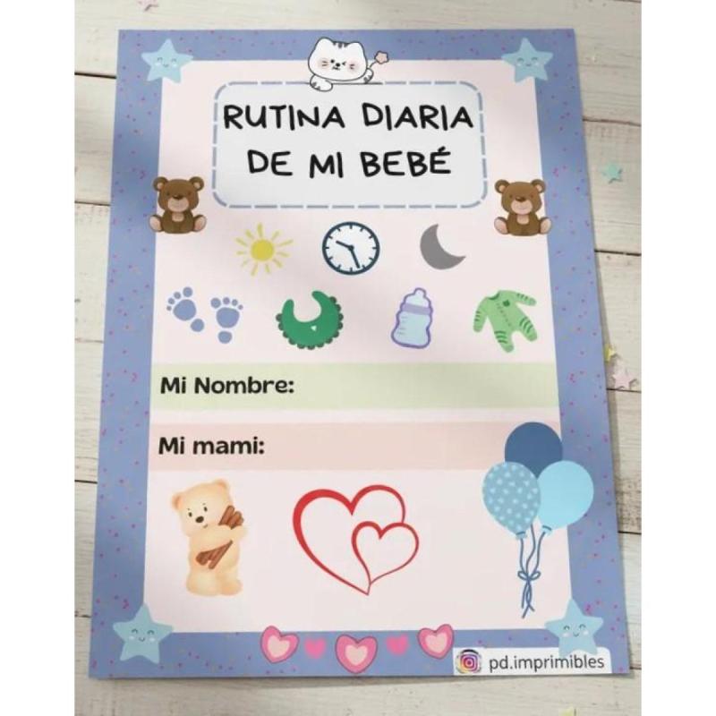 Diario de Rutinas del Bebé - Pdf Imprimible A4 - 6