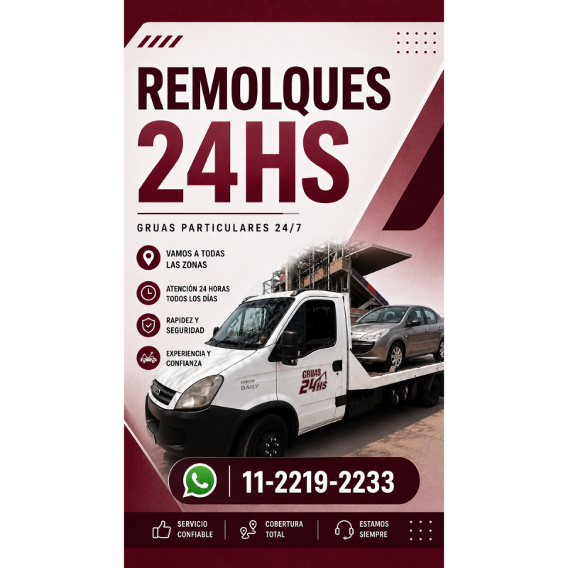 Grúas planchas, remolques, traslados, auxilio mecanico las 24 horas