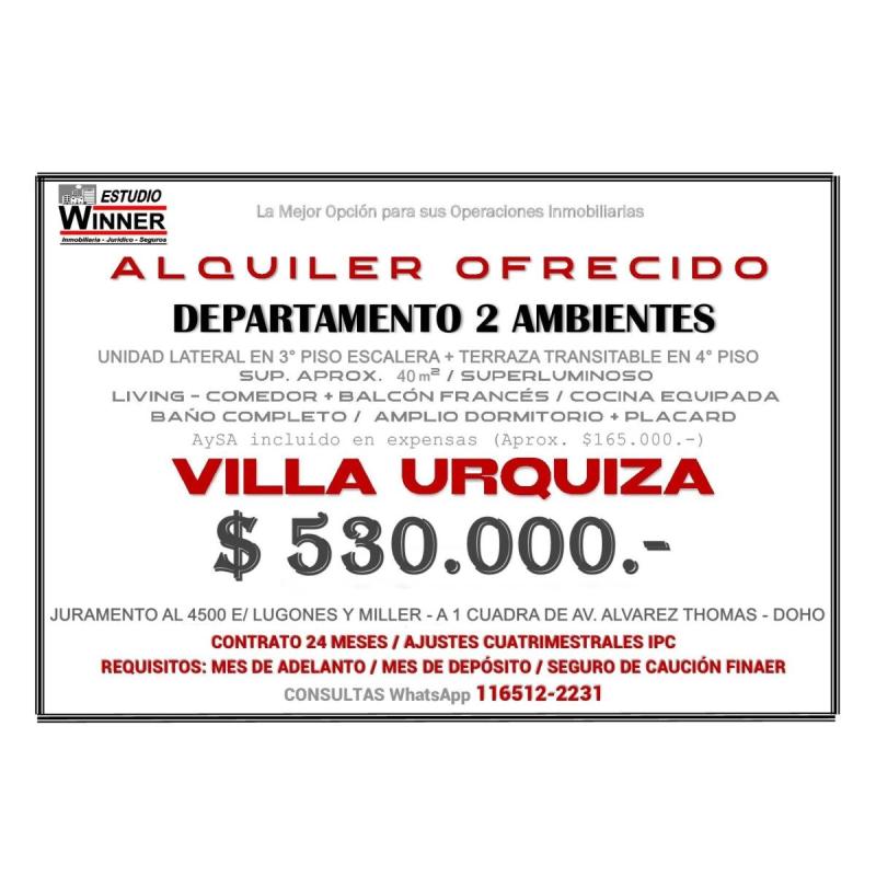 Alquiler villa urquiza 2 amb