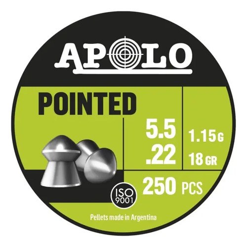 Balines 5.5 Mm 18 Grains Apolo Pointed Diábolo Lata X 250 - 2
