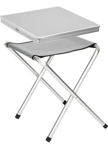 Mesa Plegable Aluminio Camping C/4 Banquitos Modelo Full Blanco - 3