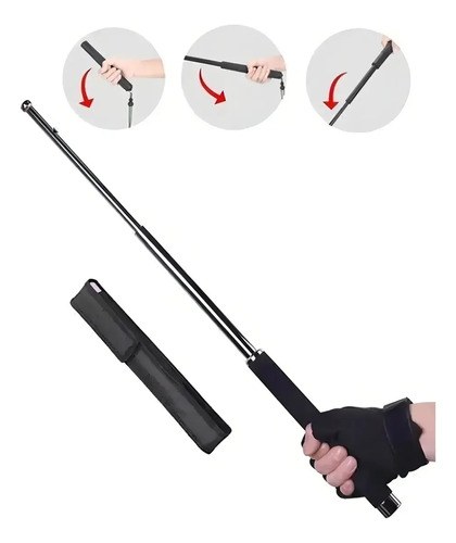 Baston Tonfa Extensible Rigido Police Uso Policial Funda - 3