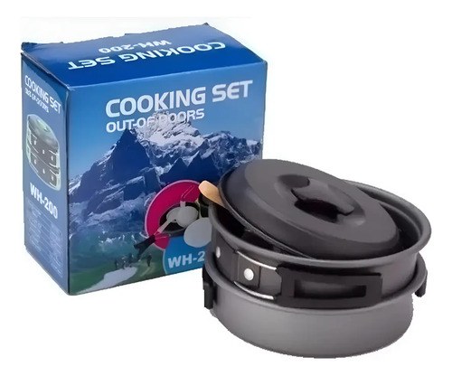 Marmita Camping Aluminio Teflonado Funda Olla Tap 2 Personas Gris Oscuro - 5