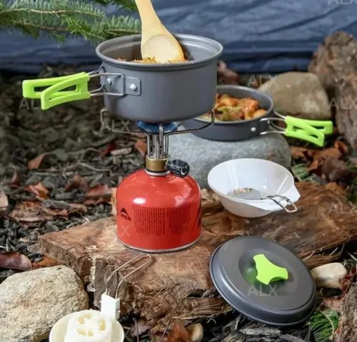 Marmita Camping Aluminio Teflonado Funda Olla Tap 2 Personas Gris Oscuro - 6