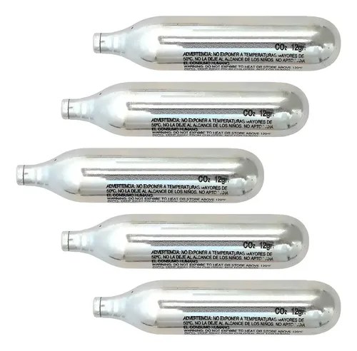 Garrafa Co2 12g X 5 Repuestos Pistola Gas Comprimido