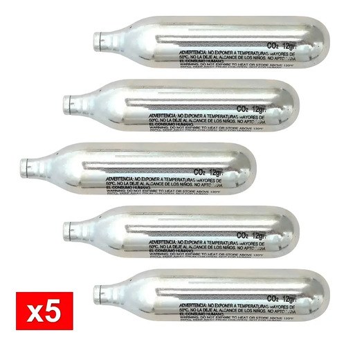 Garrafa Co2 12g X 5 Repuestos Pistola Gas Comprimido - 2