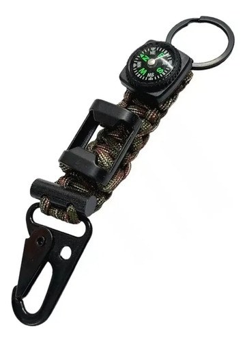 Llavero Tactico Supervivencia Paracord Pedernal Brujula - 3