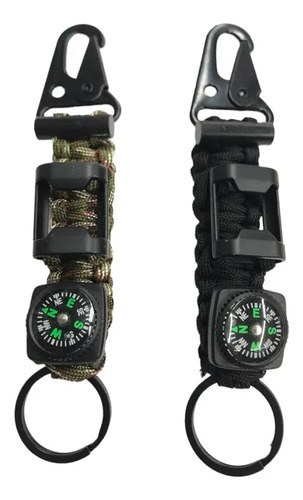 Llavero Tactico Supervivencia Paracord Pedernal Brujula - 4