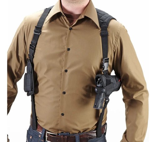 Pistolera Sobaquera Umarex Hombro Cuerpo 2 Comp Canana Zurdo/diestro Negro