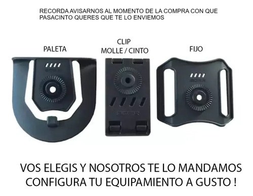 Pasacinto Adaptador Tactico De Polimero Boer® Tipo Paleta Arena - 2