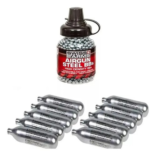 Kit Combo Balines Bbs 4,5 Mm Pistolas Co2 + 10 Garrafas