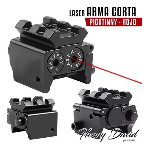 Mira Laser Punto Tactica Rifle Pistola Riel Picatinny Rojo Negro - 2