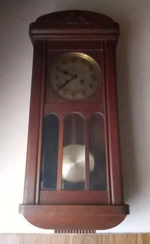 Reloj De Péndulo A Cuerda Junghans Vintage Madera Roble Marrón