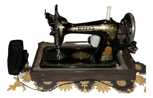 Máquina De Coser Antigua Singer Eléctrica Portátil Negro