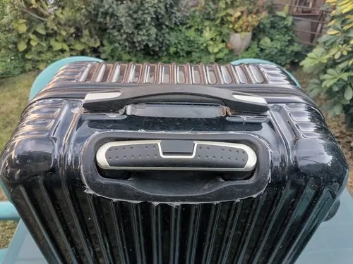 Valija Para Viaje Mediana Con Zipperlock De 4 Ruedas Negro Rayas - 3