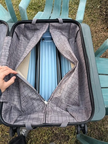Valija Para Viaje Mediana Con Zipperlock De 4 Ruedas Negro Rayas - 10