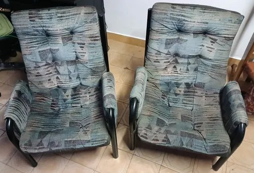 Sillones Individuales Tipo Living / Descanso - 2 Uds Negro Capitoné