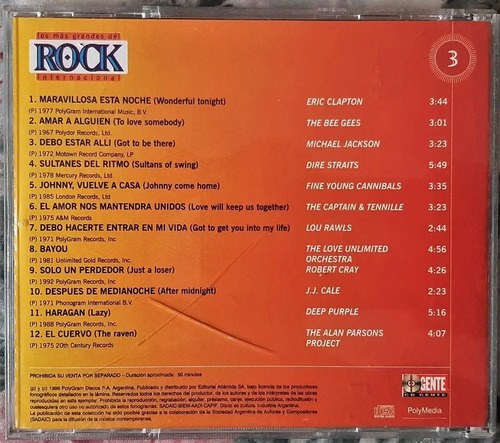 Los Mas Grandes Del Rock Internacional Cd No 3 Gente 1998 Estándar - 3