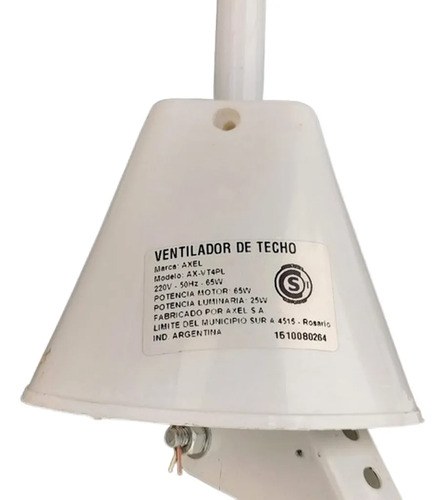 Ventilador Techo Axel De 4 Palas - 5 Velocidades 1.2 Cm Blanco Metal 4 - 3