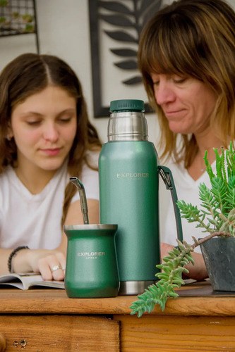 Mate Térmico 273 Ml + Termo 1 L Acero Inoxidable Verde Apolo Verde - 2