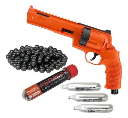 Pistola Revolver Disuasivo Umarex + Postas + Co2 + Pimienta Naranja 1727.2 Mm