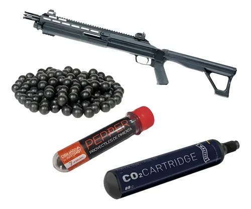 Combo Escopeta Umarex T4e Tx .68 Disuasiva C/ Postas Varias Negro