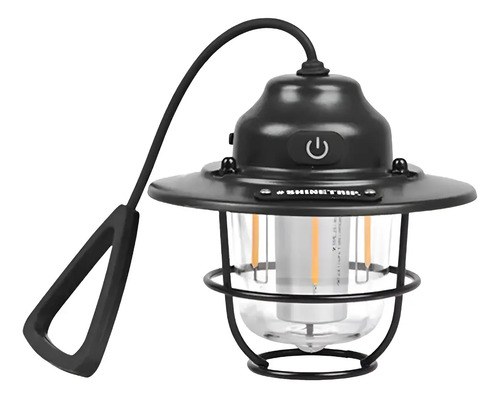 Lámpara Farol Linterna Led Portátil Recargable Camping Negro