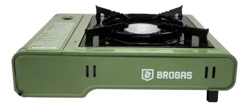 Anafe Portátil Brogas A Gas Butano Verde Con Maletín Para Camping - 2