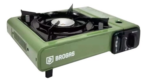 Anafe Portátil Brogas A Gas Butano Verde Con Maletín Para Camping - 3