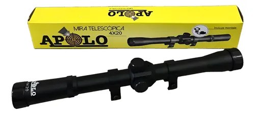 Mira Telescópica Apolo 4x20 Con Anillas Rifle Aire Pcp Co2