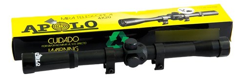 Mira Telescópica Apolo 4x20 Con Anillas Rifle Aire Pcp Co2 - 2