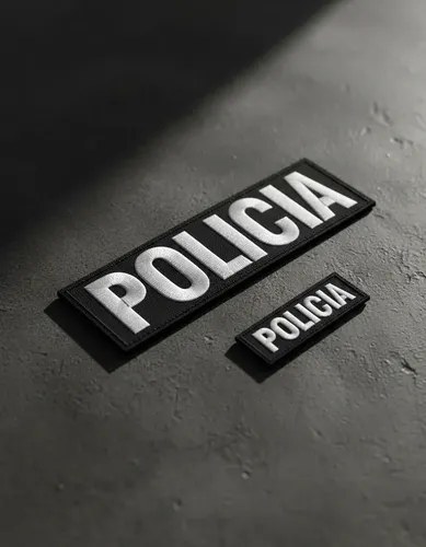 Parche Juego Palabra Policia Abrojos Chalecos De Transporte Negro - 3