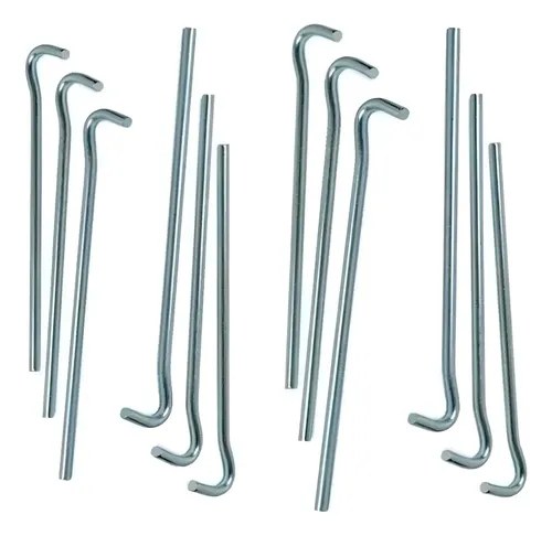Estacas De Hierro Para Carpa Gazebo Playa Camping X12 Gris