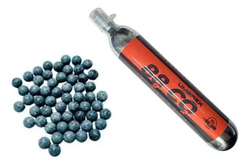 Kit Garrafa Co2 Capsula De 88g + Postas De Goma .68 Umarex