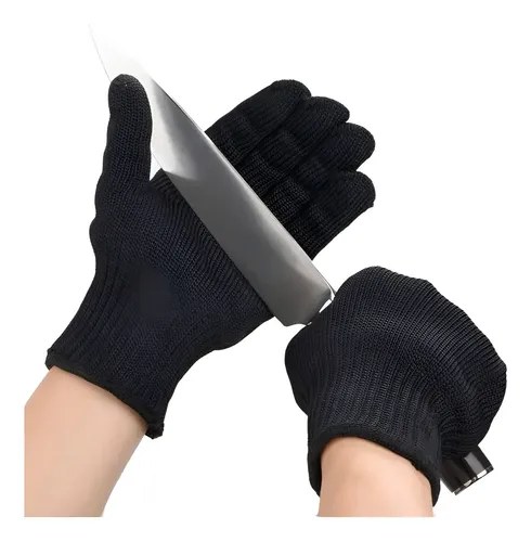 Guantes Anticorte Kevlar Con Microfibras De Acero Nivel 5 Negro