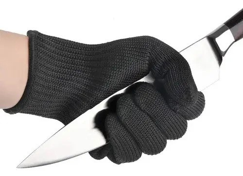 Guantes Anticorte Kevlar Con Microfibras De Acero Nivel 5 Negro - 3