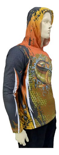 Remera Mto Dorado Naranja Secado Rápido Capucha Filtro Uv - 2
