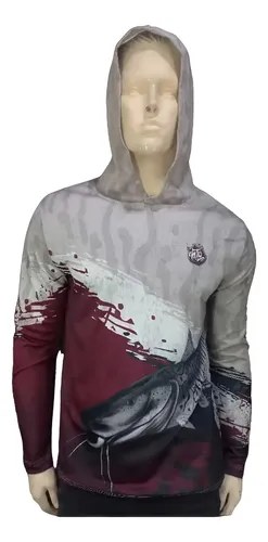 Remera De Pesca Mto Beige Secado Rápido Capucha Filtro Uv