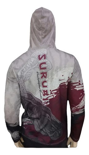Remera De Pesca Mto Beige Secado Rápido Capucha Filtro Uv - 3