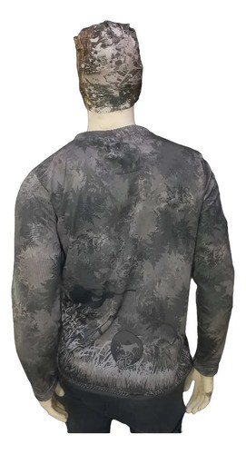 Remera Mto Jabali Gris Secado Rápido Capucha Filtro Uv Jabali Gris L - 3