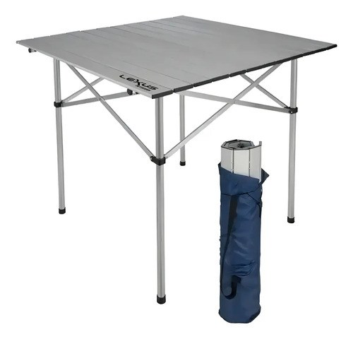 Mesa Plegable Errollable De Aluminio Con Bolso 50 X 50 Cm Aluminio