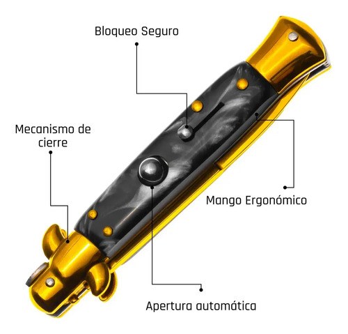 Navaja Estilete Automático Cuchillo Con Seguro Razor Premium - 3