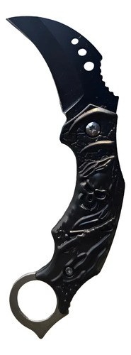 Cuchillo Navaja Kerambit Táctico Plegable Csgo Calavera Negro/plateado