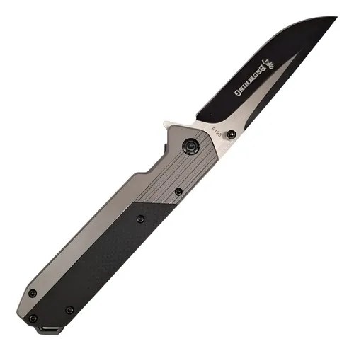 Navaja Tactica Br F193 Semi Automatica Acero Inoxidable Clip Gris/negro