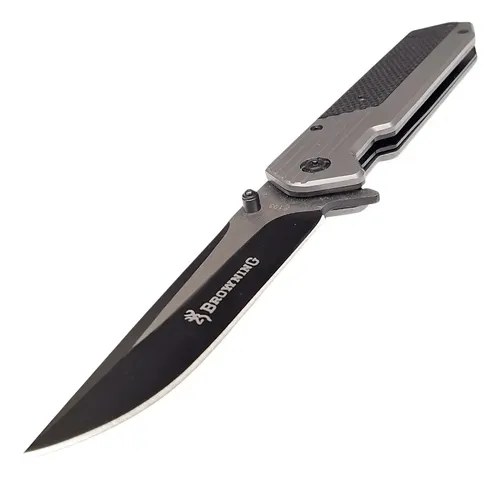 Navaja Tactica Br F193 Semi Automatica Acero Inoxidable Clip Gris/negro - 2