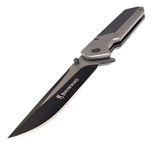 Navaja Tactica Br F193 Semi Automatica Acero Inoxidable Clip Gris/negro - 3