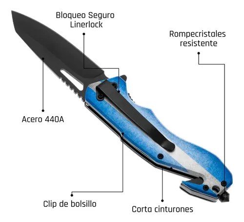 Navaja Tactica Rescate Militar Cuchillo Supervivencia Razor Argentina - 3