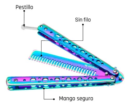Navaja Peine Mariposa Sin Filo Csgo Cuchillo Practica Razor - 3